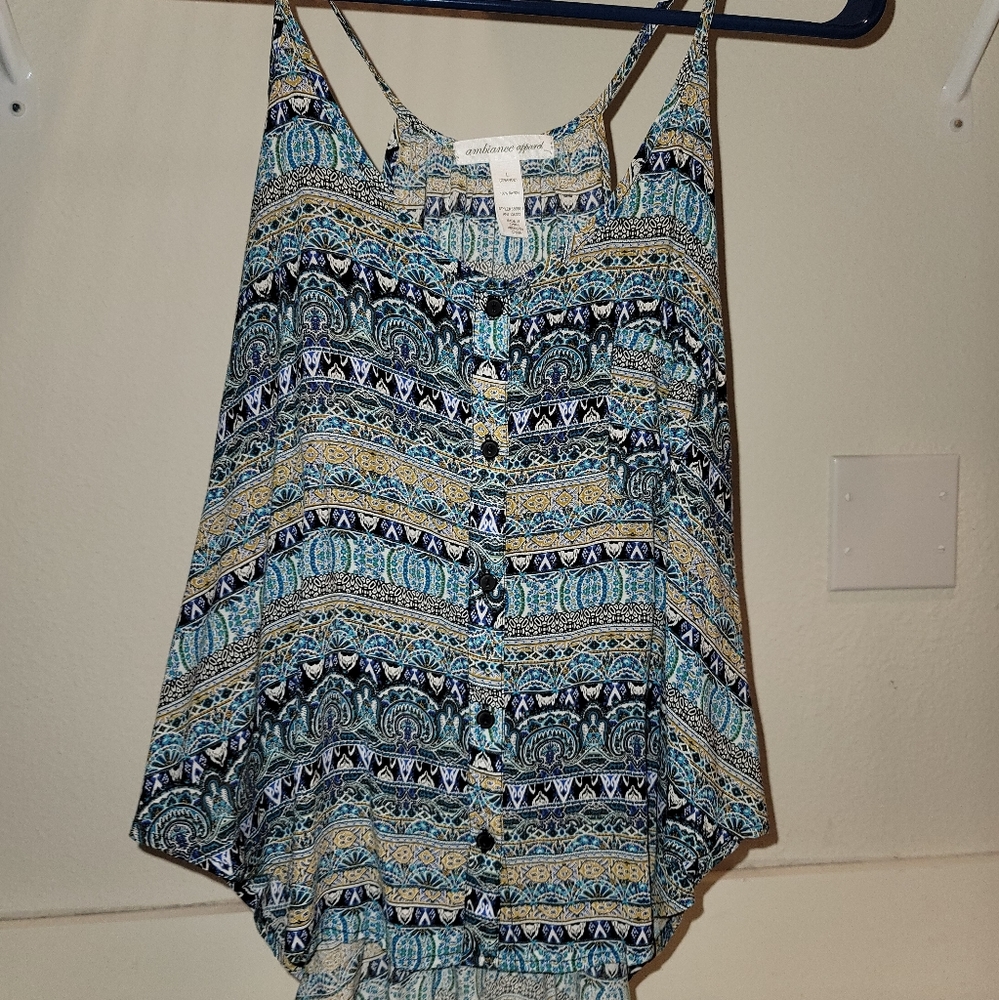 Blue Multicolored Tank